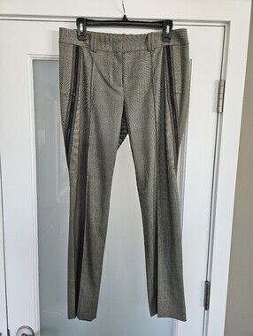 Designer MAX AZARIA Olive Green Dress Pants Trousers, Wool Blend, Zipper Details